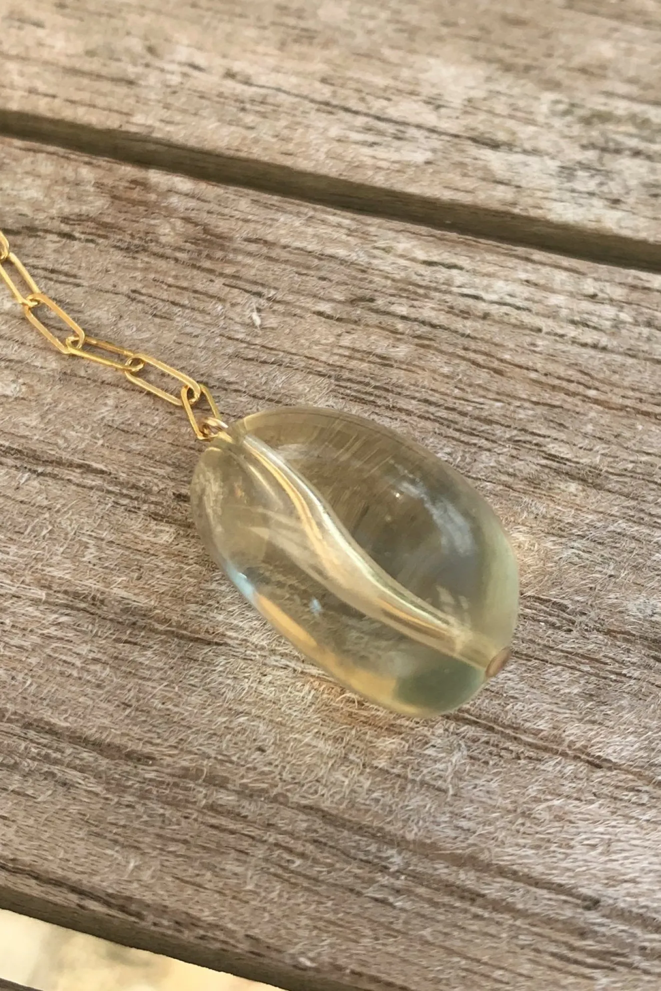 Gem Nugget Loop Necklace - Amethyst Or