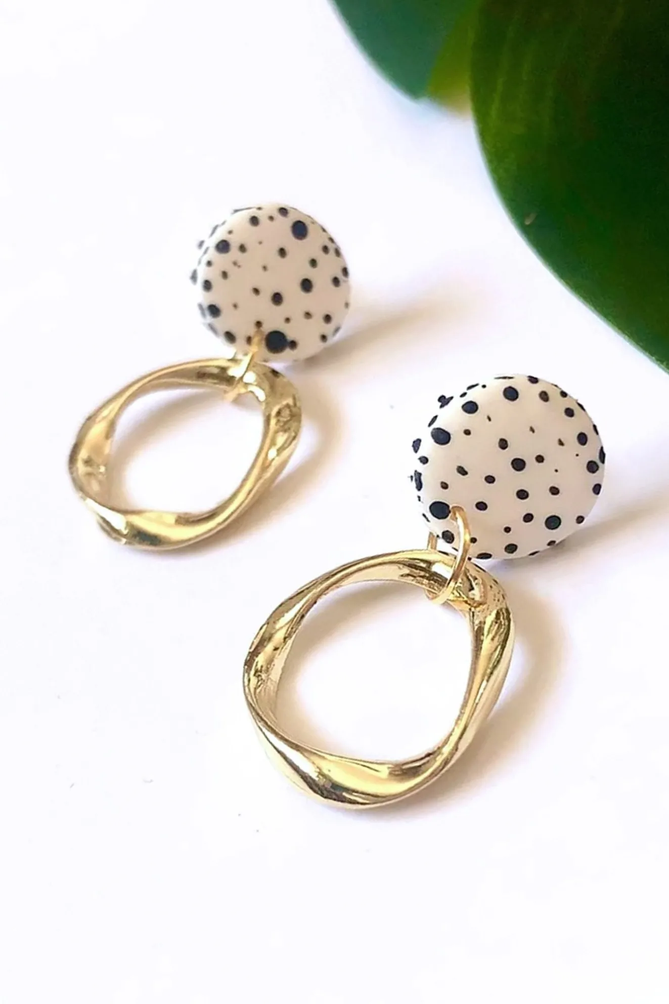 Irregular Hoops Dalmatian Mini Studs